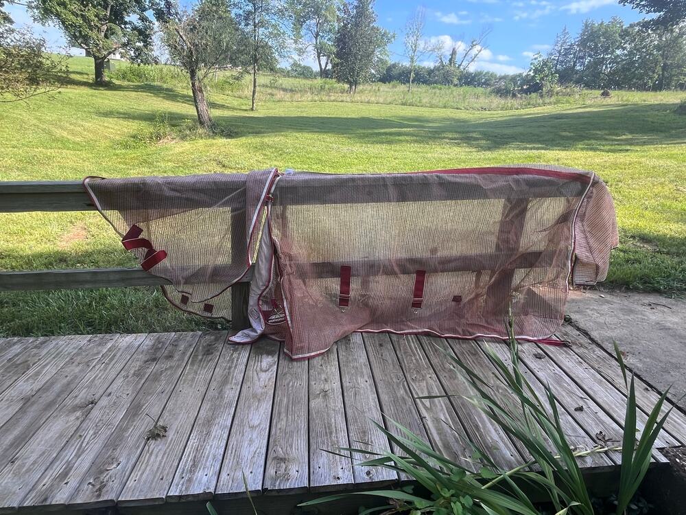 WeatherBeeta MODEL:WB COMFITEC RIPSHIELD PLUS DETACH-A-NECK Horse Fly Sheet 84”